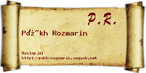 Pákh Rozmarin névjegykártya